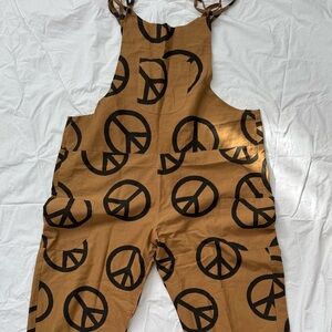 Earthbound Trading peace sign overalls jumpsuit size XL
